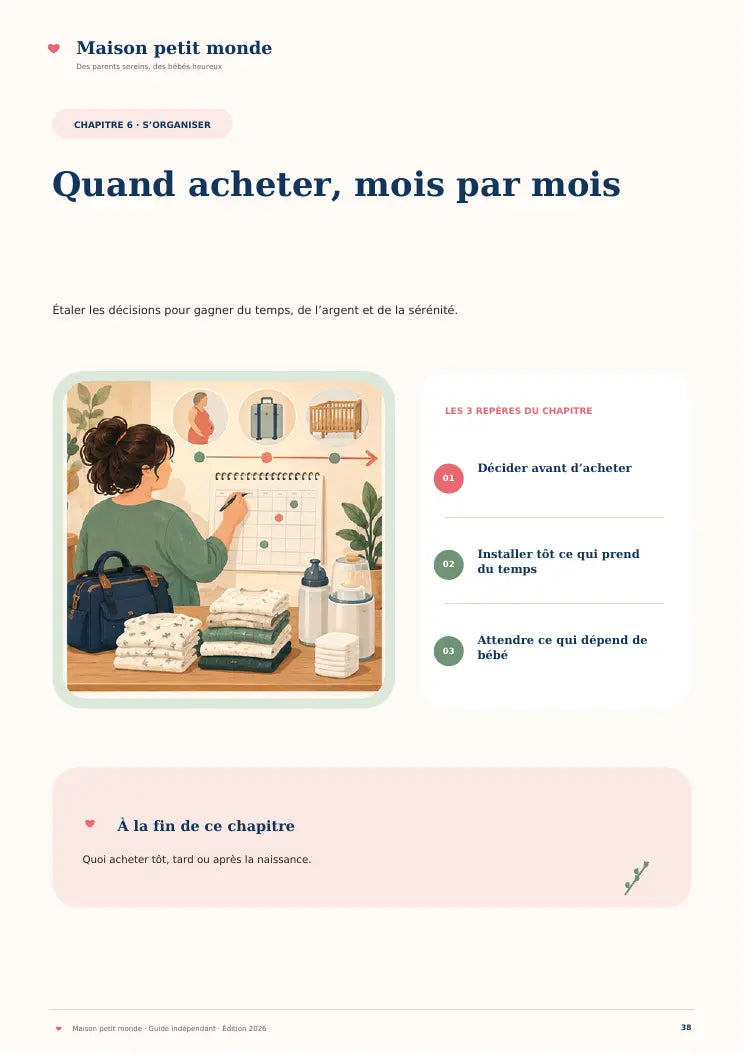 Exemple de page : quand acheter, mois par mois